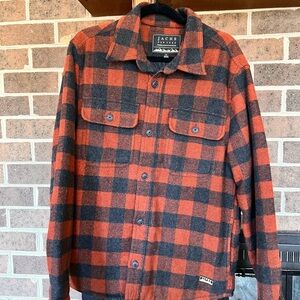 Jachs Men's Orange and Black Plaid Jacket